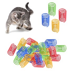 Katzen Frühlingsspielzeug, 20 Stück Buntes Frühlingskatzenspielzeug, Kunststoff Spiralfedern,Interaktives Katzenspielzeug,Spielzeug für Katzen,Hüpfen,Spielen,Training,lustiges Geschenk für Katzen