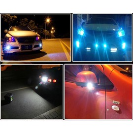 LEADTOPS 10Pcs 18mm 12V Eagle Eye LED Car Fog DRL Daytime Running Light Backup Reverse Tail Rock Lights Small bulb (Yellow, Black Case)