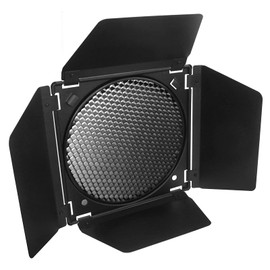 Godox Barn Door BD-04 with Honeycomb Grid for 7" Standard Reflector & Godox SL-60 MS300 SK400II Bowens Mount LED Video Light, with 4-Color Gel Filters, for Adjusting Photography Lighting
