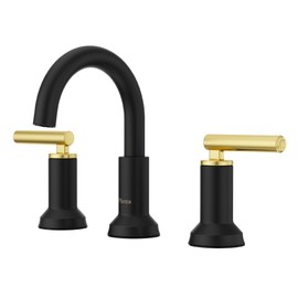 Pfister Capistrano Bathroom Sink Faucet, 8-Inch Widespread, 2-Handle, 3-Hole, Matte Black and Brushed Gold Finish, LF049CSOBBG
