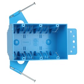 XIUTE Blue 3-Gang PVC New Work Switch/Outlet Wall Electrical Box, Interior Space of 44 Cubic Inches,for The Electrical Installation of Buildings,ETL