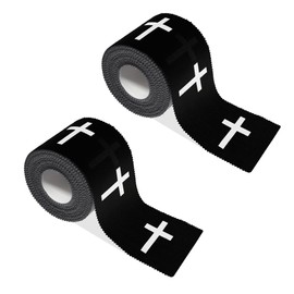 2Pcs Christian Athletic Tape 2IN X 23FT Cotton Zinc Oxied White Sports Tape for Sports, Cross Athletic Wrist Tape for Gymnastics