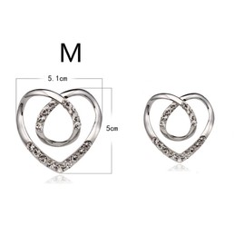 Leadigol Heart Rhinestone Scarf Buckles Scarf Ring Silver Silk Scarf Brooch T-shirt Decorative Buckle Ring Clip Women Jewelry Gift for Women