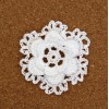 Handmade Crochet Flower Layered Lacy Doily Applique Shabby Embellishment White