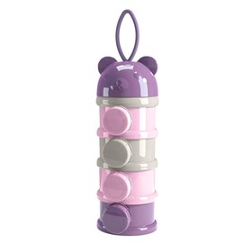 Dispensador de Fórmula para Bebés Apilable de Gran Capacidad, 4 Capas, Recipiente Portátil para Leche en Polvo con Apertura Lateral, Hilos de Sellado, Multiusos para Viajes Al