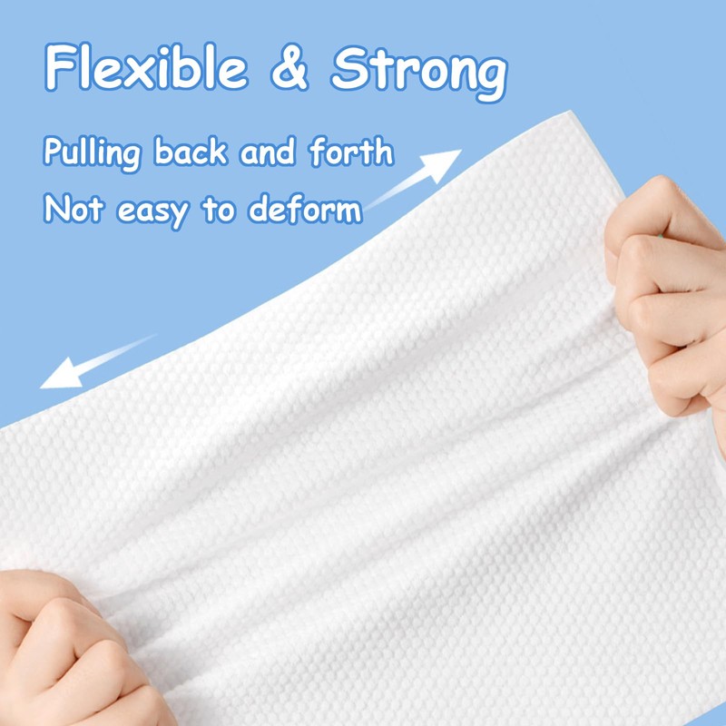 Taoluwin Soft Dry Wipes, 150 Sheets Disposable Face Towels, Dual-Textured