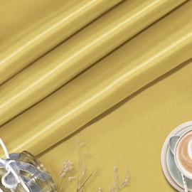 KKJIAF Gold Satin Fabric 3 Yard, 63" Wide Shiny Silky Fabric for Dress, Shirts, Table Runner, Napkin, Tablecloth, Wedding Decor, DIY Crafts