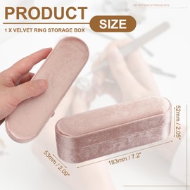 sourcing map Velvet Ring Box, 11 Slots Travel Jewelry Case Ring Holder Organizer for Women Gift Proposal Christmas, Light Pink