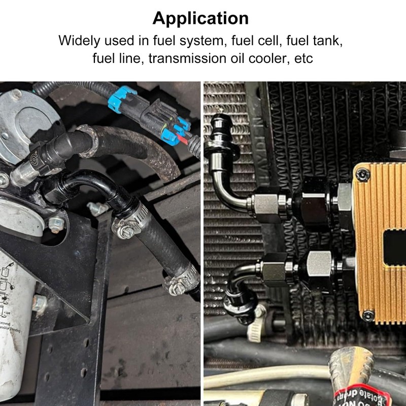 TunePro 6AN 90 Degree Push Lock Hose Fitting End Black