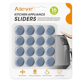 Aieve Appliance Sliders, 16 Pcs Self Adhesive Appliance Slider for Easy Moving & Space Saving, Small Countertop Rollers Kitchen Hacks Mixer Accessories