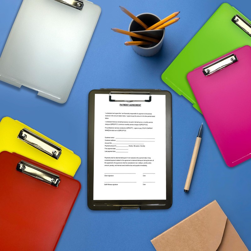 Pack of 2 A4 Clear Clipboard Box Files - Storage