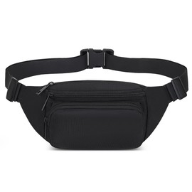 Bumbags Waist Fanny Pack Running Belt for Men Women Unisex Bum Bag Adjustable Belt for Outdoors Workout Hiking Gifts for Ladies Boys (Black)