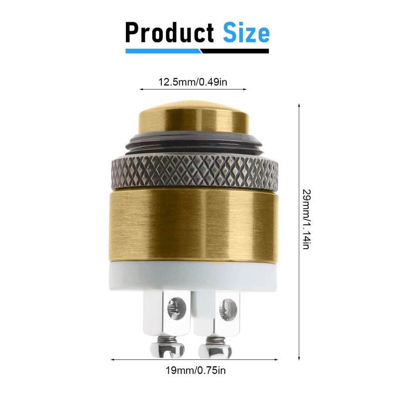 OUDQFCJ Brass Bell Push Momentary Waterproof Button Screw Terminals
