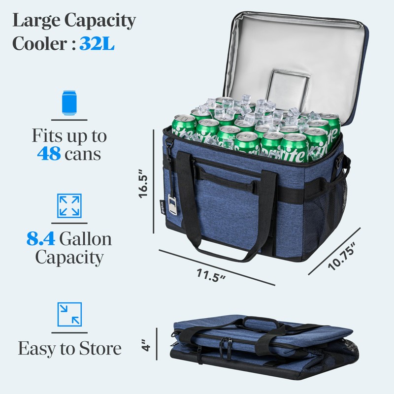 OPUX Soft Cooler Bag, Insulated Collapsible Soft Sided Portable Cooler,