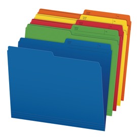 Pendaflex File Folders - Assorted Colour File Organizers, 1/2 Cut Tab, Letter Size, Durable Paper Stock, 25/Pack, Ideal for Office/Home/School Organization, Made in Canada