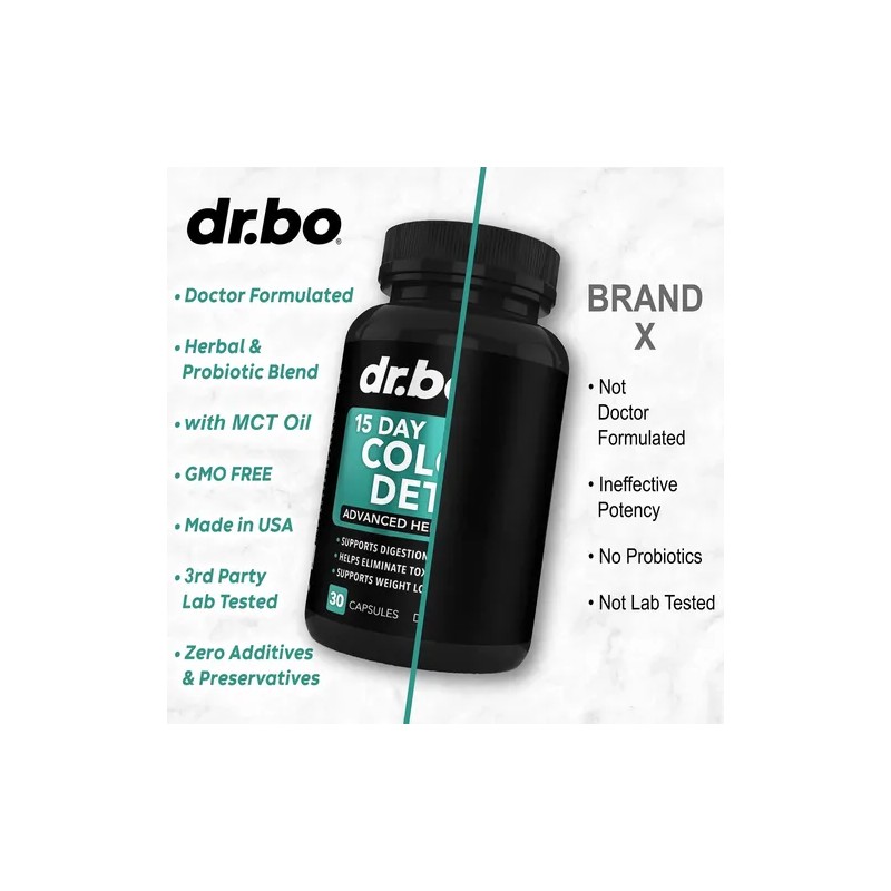 Dr. Bo Colon Cleanser Detox Natural 15 Días 30 Pastillas
