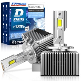SUPAREE d3s LED Headlight, Compatible with Vehicle Inspection, 6500K, 35W, 24,000 lm, Genuine Replacement d3r LED Explosive Bulb, No Processing Required, Pack of 2