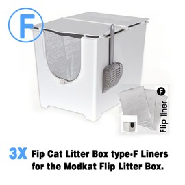 xcivi Cat Box Liners Compatible with Modkat Flip Litter Box Liner Type F, Replacements for Modkat Litter Box Liner, Cat Litter Box Liners with Carrying Handles and Velcro Strap