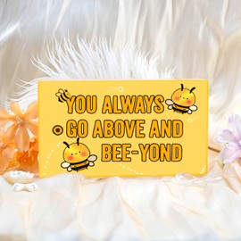 Bee Themed Decor Cute Yellow Home Decor Inspirational Gifts For Women Bee Gifts For Girl Acrylic Office Desk Sign Table Shelf Ornament Funny White Elephant Gifts For Coworker
