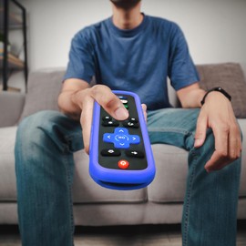 Universal Silicone Protective Cover Case Skin for Roku Voice Remote - Shockproof, Dustproof, and Washable - Fits Most TCL Smart TV Roku Controller Models (Blue)