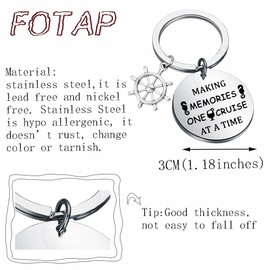 FOTAP Girls Trip Gift Cruise Vacation Keychain: Nautical Gift Making Memories One Cruise
