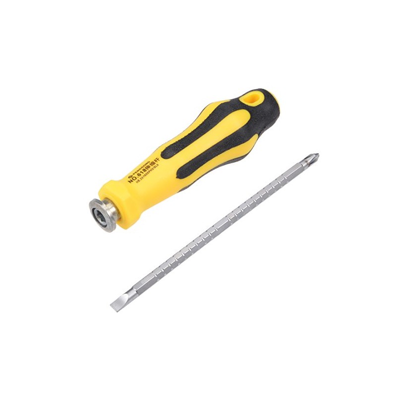 Sourcingmap 2 in 1 Adjustable-Length Screwdriver #2(PH2) Phillips 6.3mm Slotted