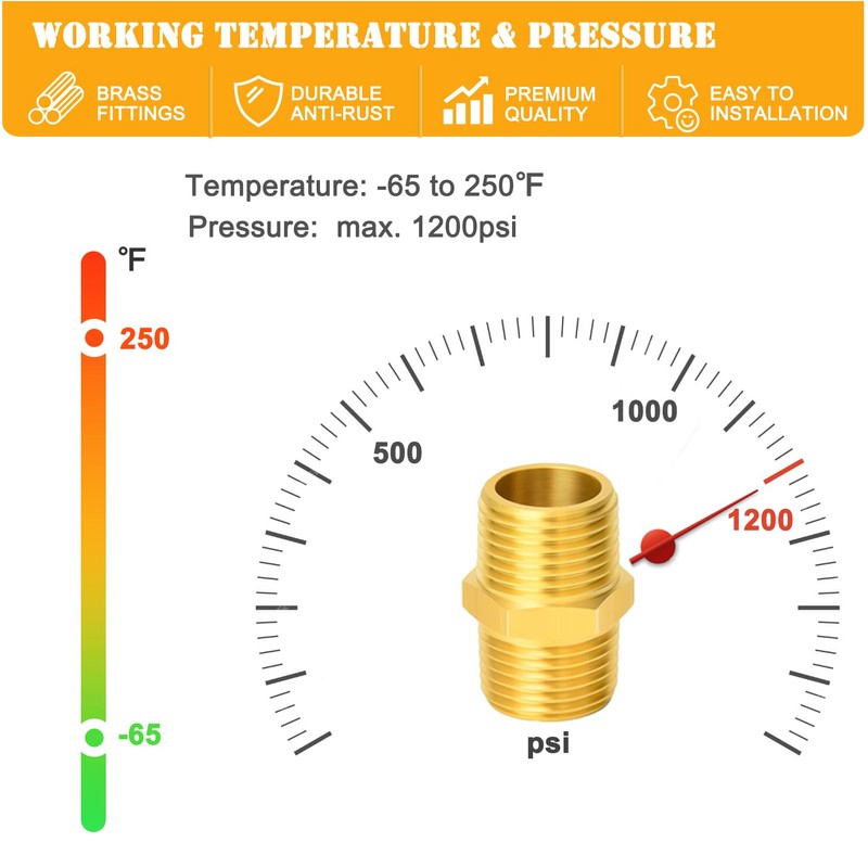 CAMNWAMN 66 PCS NPT Brass Pipe Fittings Assortment Kit, NPT