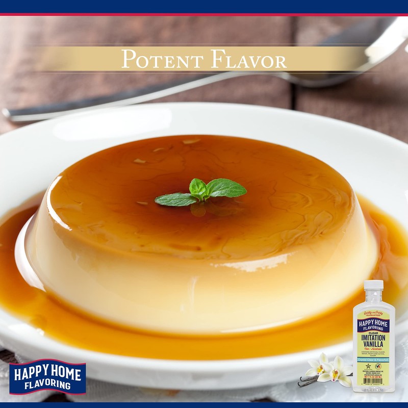 Happy Home Clear Imitation Vanilla Flavoring, Non-Alcoholic, Certified Kosher, 7