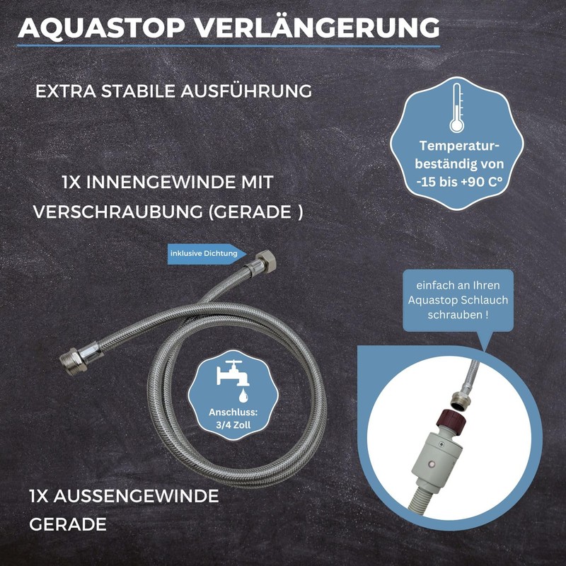 LICHTBLAU Kink-Resistant Aquastop Extension Hose, 4.0 m, Connection 3/4 Inch