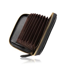 MURA Men's Jabara Wallet, Card Slot, Coin Case, No Bills, Italian Leather, Genuine Leather, black/shrink leather