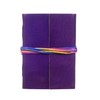 Handmade 3-String Purple Leather Journal | Plain Recycled Paper |