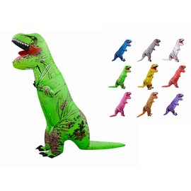 [Homie Home] Adult Kids T-Rex Inflatable Suit Cosplay Clothes (Adult Size: Green)