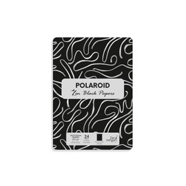 Zen Sangam Artists’ Black Papers Polaroid Sheets - 250 GSM Thick Black Papers - (24 Sheets) - Smooth Surface - Size A6(14.8x10.5cm) - Round Corner - for Gouache, Acrylics, Metallic, Glitter Pen