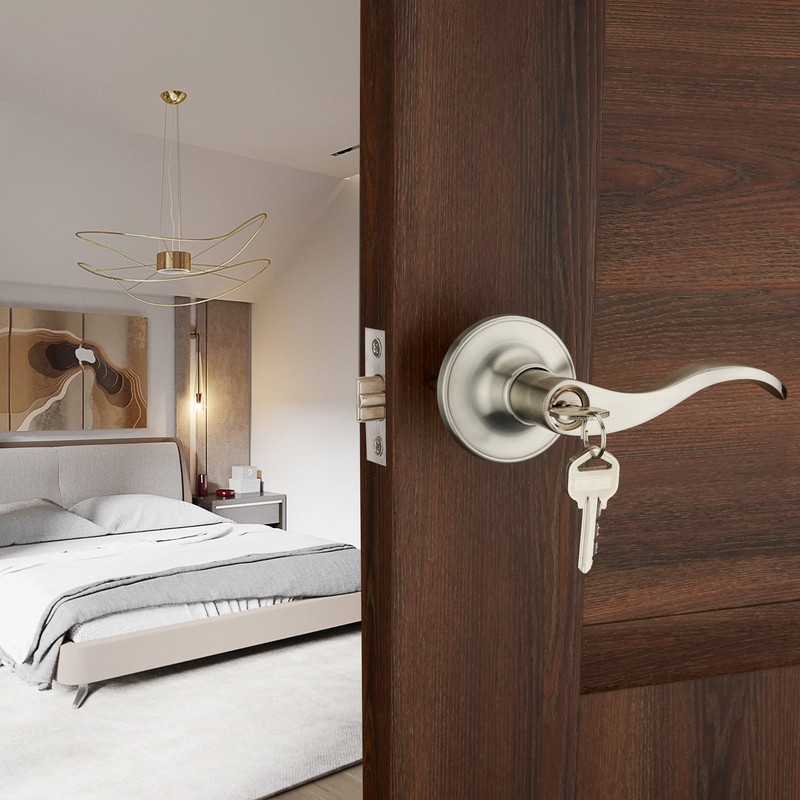 HENYIN Wave Lever Keyed Entry Door Lock/Door Knob Hardware Wave