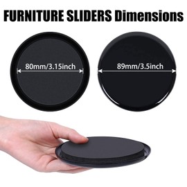 8PCS Furniture Slider for Carpet 3.5 Inch,Reusable Furniture Sliders,Moving Heavy Furniture Quickly and Easily with Furniture Sliders 89mm Round Brown for Wooden Floors