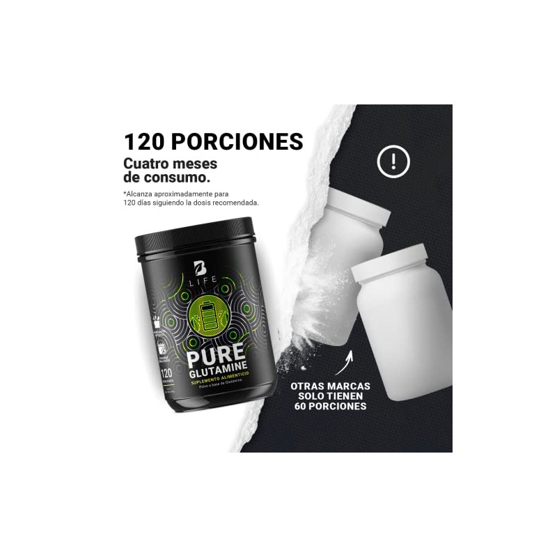 B Life Glutamina Micronizada 600g para Entrenamiento y Recuperación