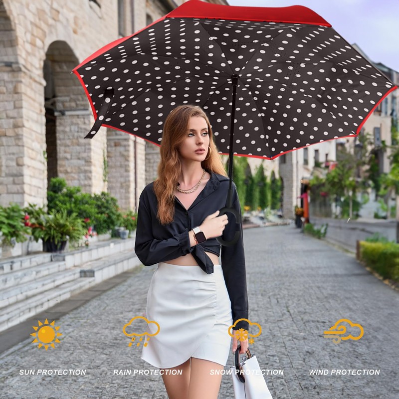 MRTLLOA 40/49/56 Inch Oversize Windproof Inverted Reverse Upside Down Umbrella,
