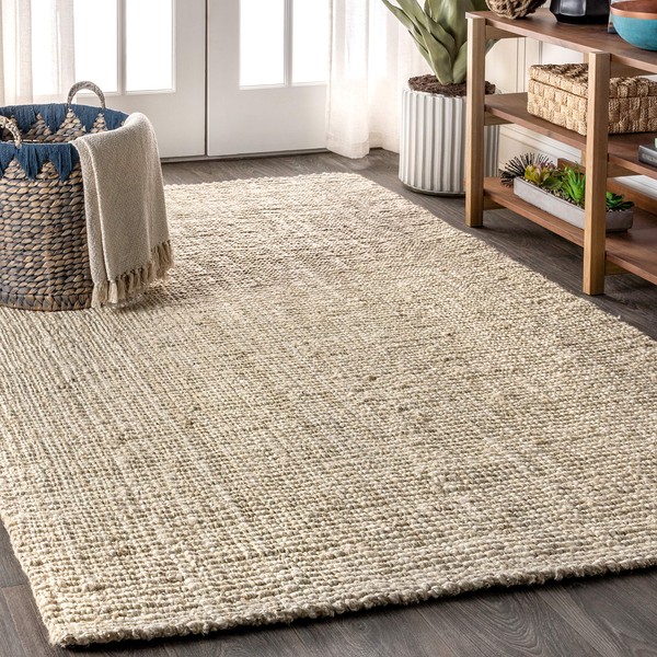 JONATHAN Y NRF102B-4 Pata Hand Woven Chunky Jute Light Ivory 4 ft. x 6 ft. Area-Rug, Farmhouse, Easy-Cleaning, for Bedroom, Kitchen, Living Room,