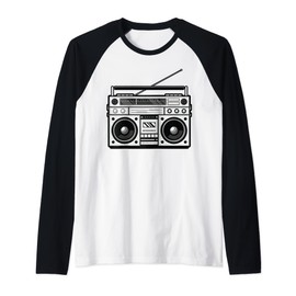 Retro Tape Deck Box Raglan Baseball Tee