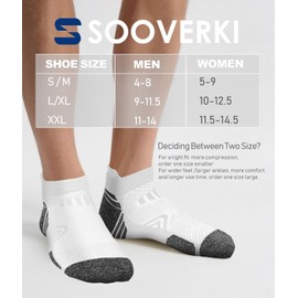 Ankle Compression Sock for Men and Women 6 Pairs, Running Athletic Socks Low Cut with Arch Support