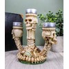 Ebros Gothic Trio Ossuary Graveyard Skulls and Skeleton Bones Candelabra