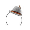 Gray Lederhosen Suspenders Mini Alpine Hat Headband German Oktoberfest Costume