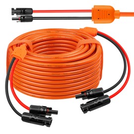 Solar Panel Extension Cable 50FT - MOOKEERF 10AWG+14AWG Solar Wire with Female & Male IP68 Waterproof Connector for RV, Photovoltaic Systems, Home, Boat, Solar Panels, Car