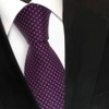 TigerTie Designer Silk Tie in Polka Dots - Tie Width