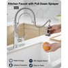 HOIGY Chrome Kitchen Sink Faucet with Sprayer, 3-Function Single Hole