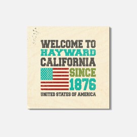 Unbranded Hayward Grunge Travel Postage 4'' X 4'' Square Wooden Coaster