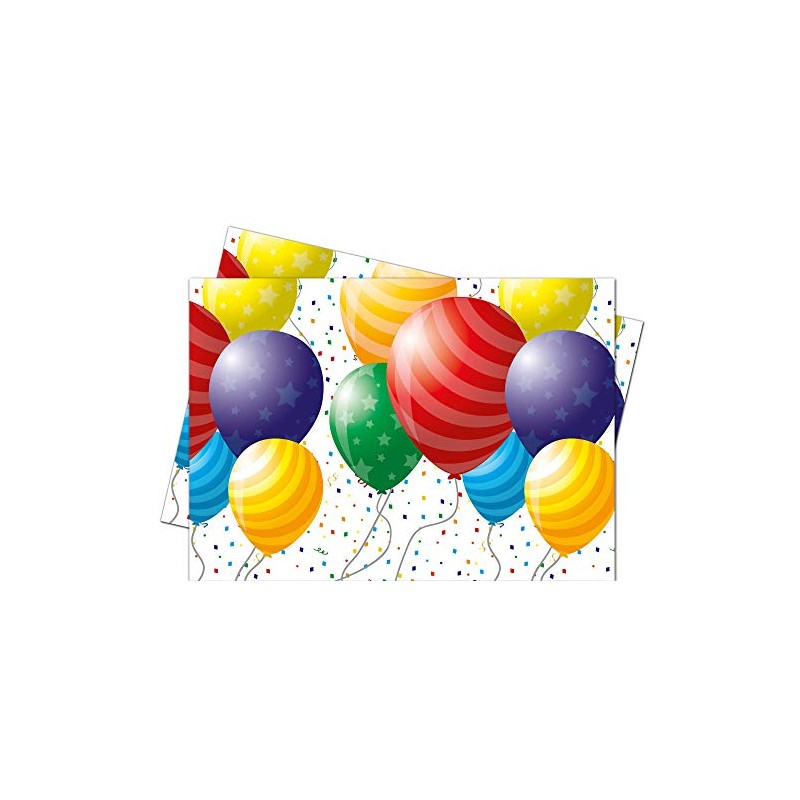 Procos- Kunststoff-Tischdecke 120 x 180 cm, Balloons Celebration, mehrfarbig, PR86878