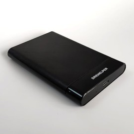 DREHELPER Hard Drive Enclosure, USB 3.1 Gen 2 Type C to 2.5 inch SATA SSD HDD Max 6TB, External Hard Drive Case Adapter Housing for 9.5mm 7mm UASP 5Gbps (Classic Black - Fingerprint Proof)