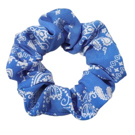 Scrunchie Blue Paisley Scarf Hair Band Elastic Ponytail Tie Soft Colourful Funny Cute Girl Women Dress Up