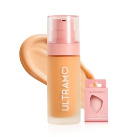 ULTRAMO Base de Maquillaje con FPS15 PA++, Cobertura Natural, Acabado Mate, 6 Colores Disponibles, Incluye una Esponja de Maquillaje Color Aleatorio (